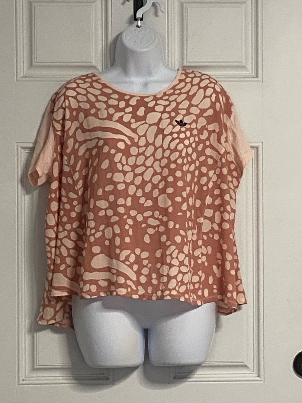T42- ADIDAS x MARIMEKKO Collab FAWN Abstract Print Blousy Top *OVERSIZED